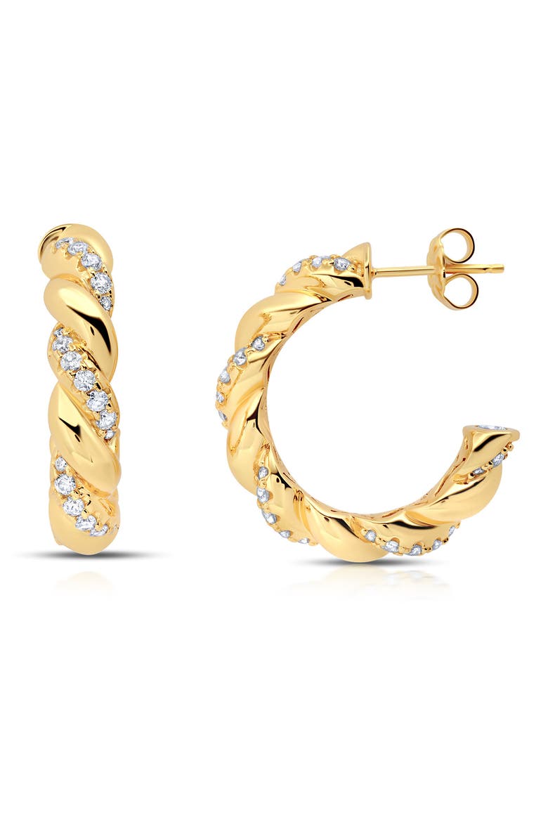Twisted Hoop Earrings, Main, color, GOLD