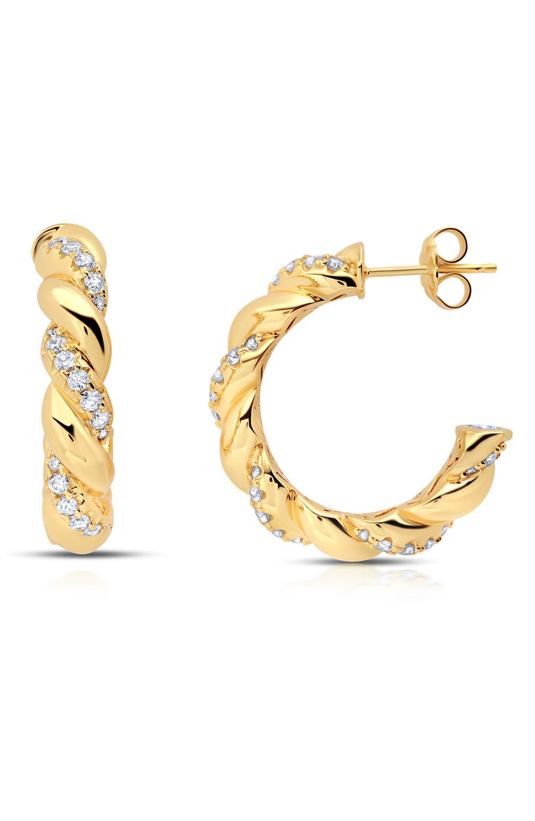 Crislu Twisted Hoop Earrings, Main, color, Gold