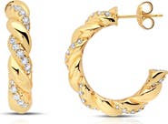 Crislu Twisted Hoop Earrings
