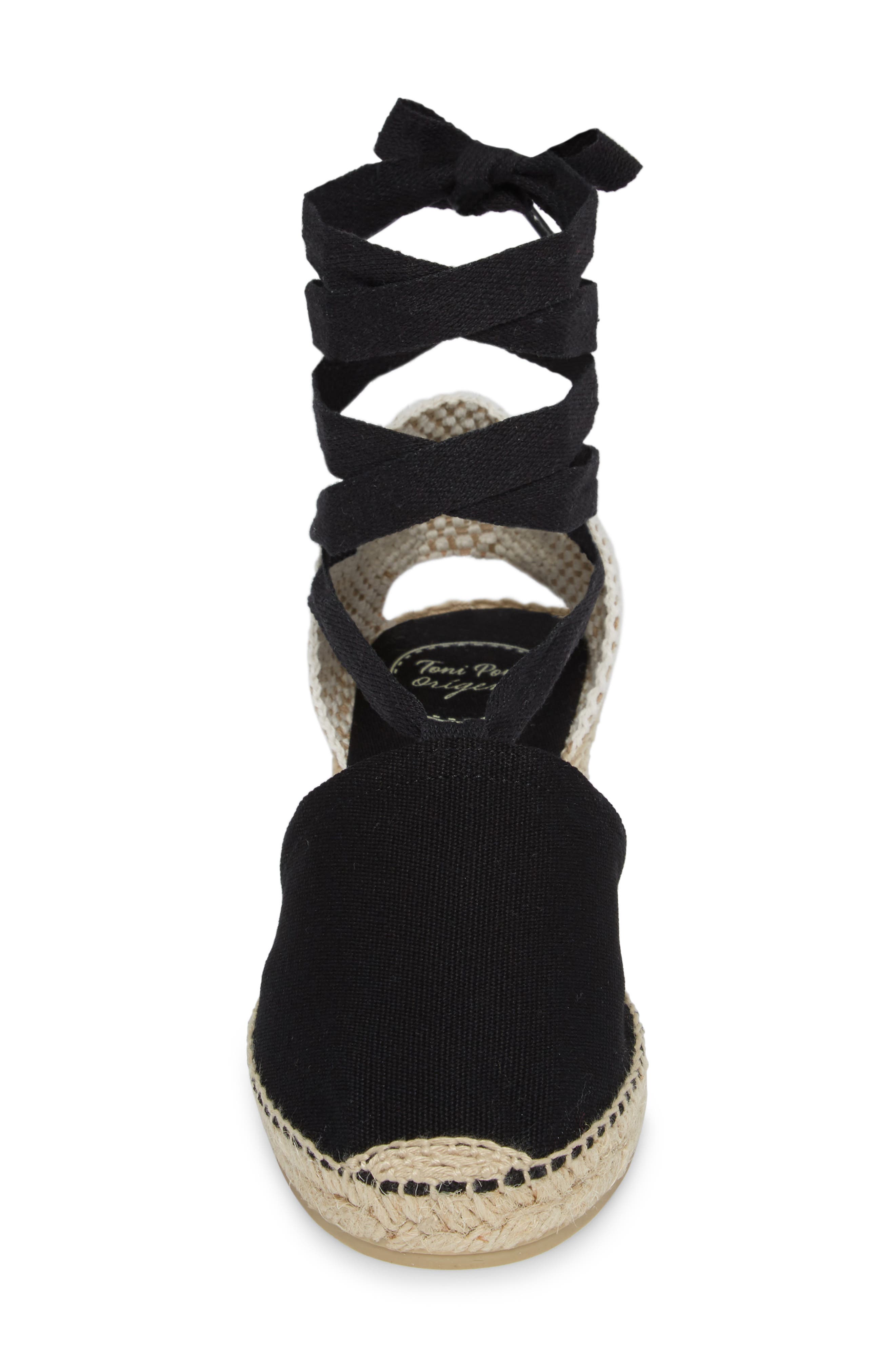 Toni Pons Valencia Wraparound Espadrille Wedge, Alternate, color, Black Fabric
