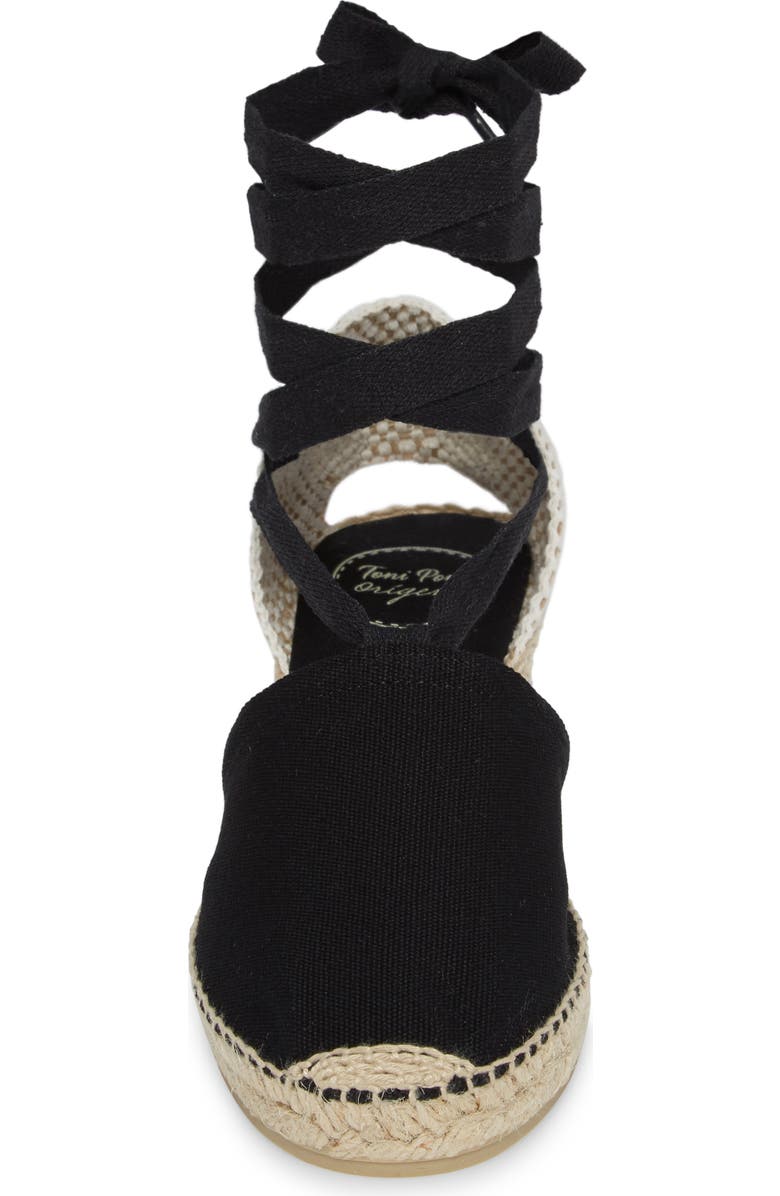 Toni Pons Valencia Wraparound Espadrille Wedge, Alternate, color, Black Fabric
