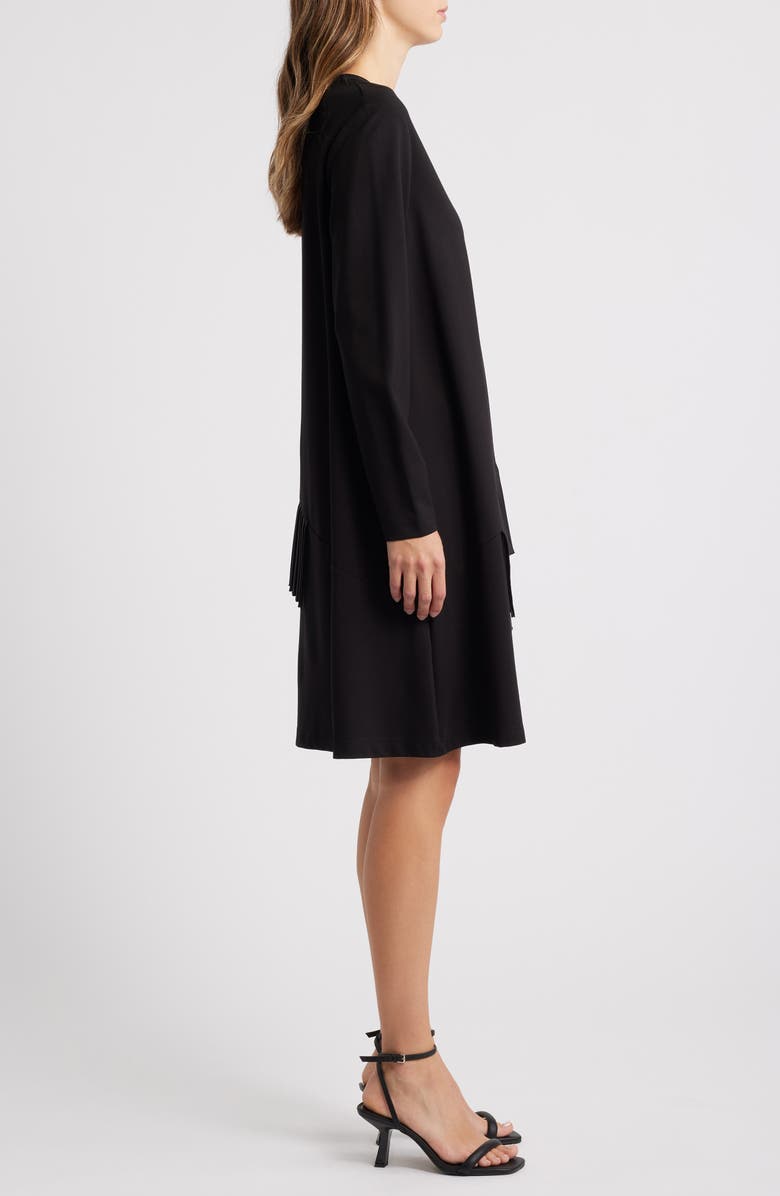 Masai Copenhagen Novalene Satin Pleat Detail Long Sleeve Shift Dress, Alternate, color, 