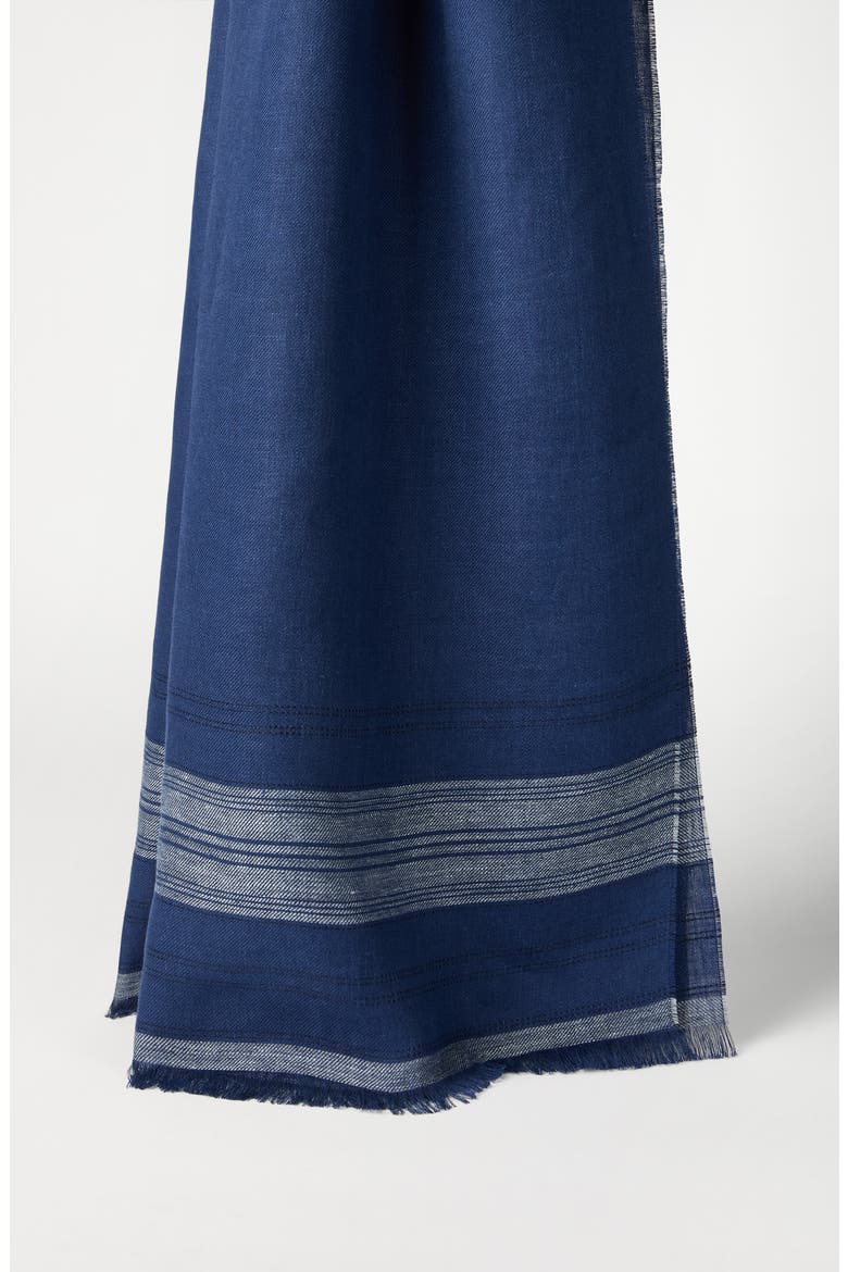 Linen scarf, Alternate, color, Royale Blue