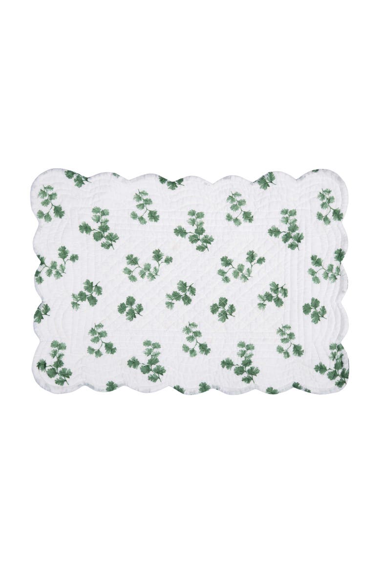 Marcy Blooms 100% Cotton Set of 6 Spring Placemats 13" x 19", Alternate, color, Green