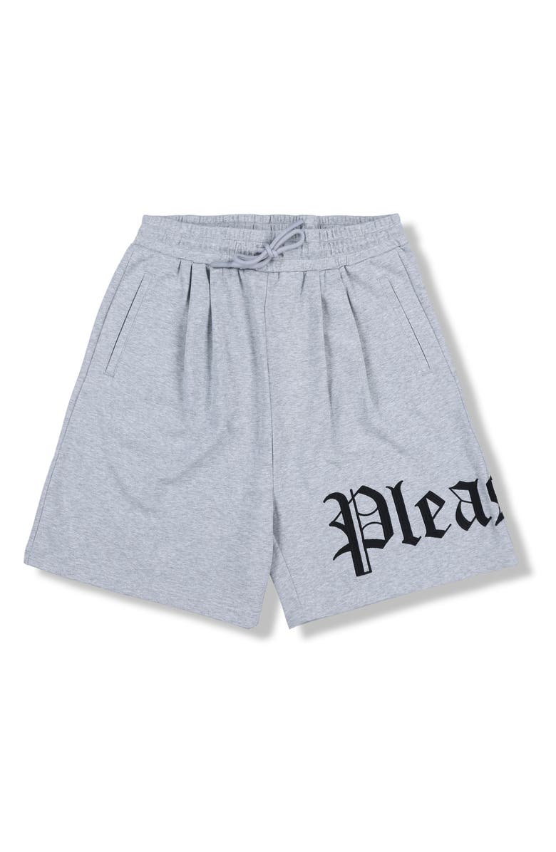 PLEASURES OE Wide Knit Drawstring Shorts, Alternate, color, Grey Mlange