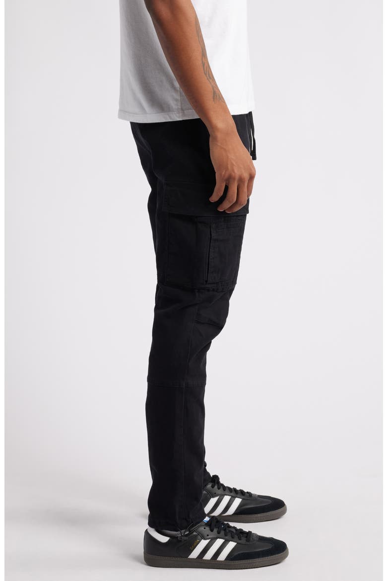 Aden Slim Cotton Cargo Pants, Alternate, color, BLACK