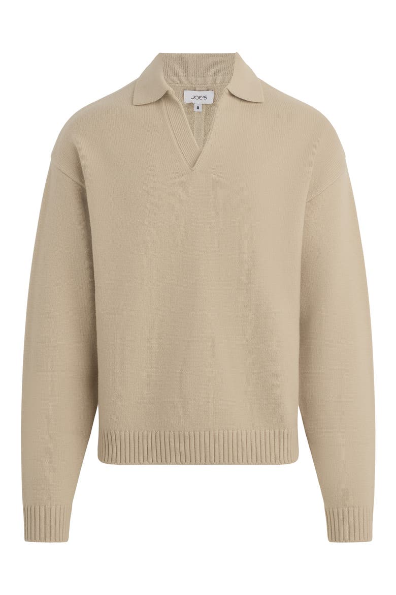 Relaxed Johnny Collar Wool Sweater, Alternate, color, SIMPLY TAUPE
