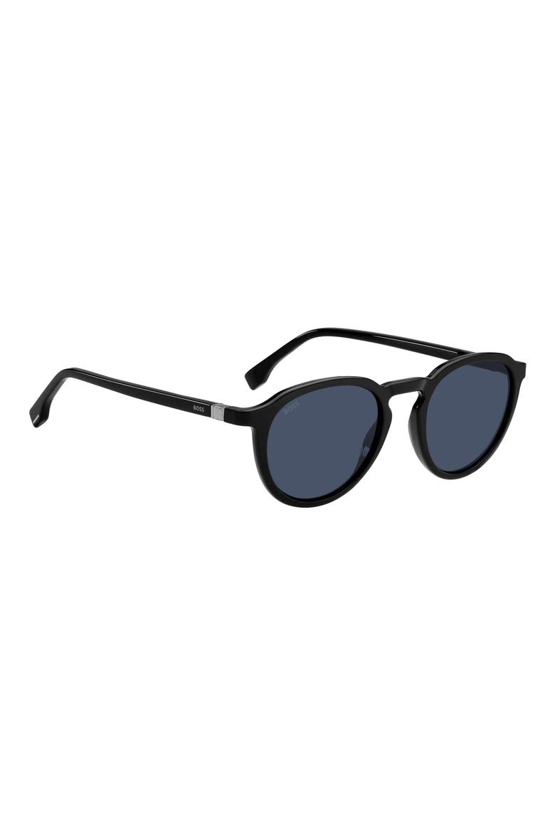 1491/S 51mm Round Sunglasses, Alternate, color, BLACK
