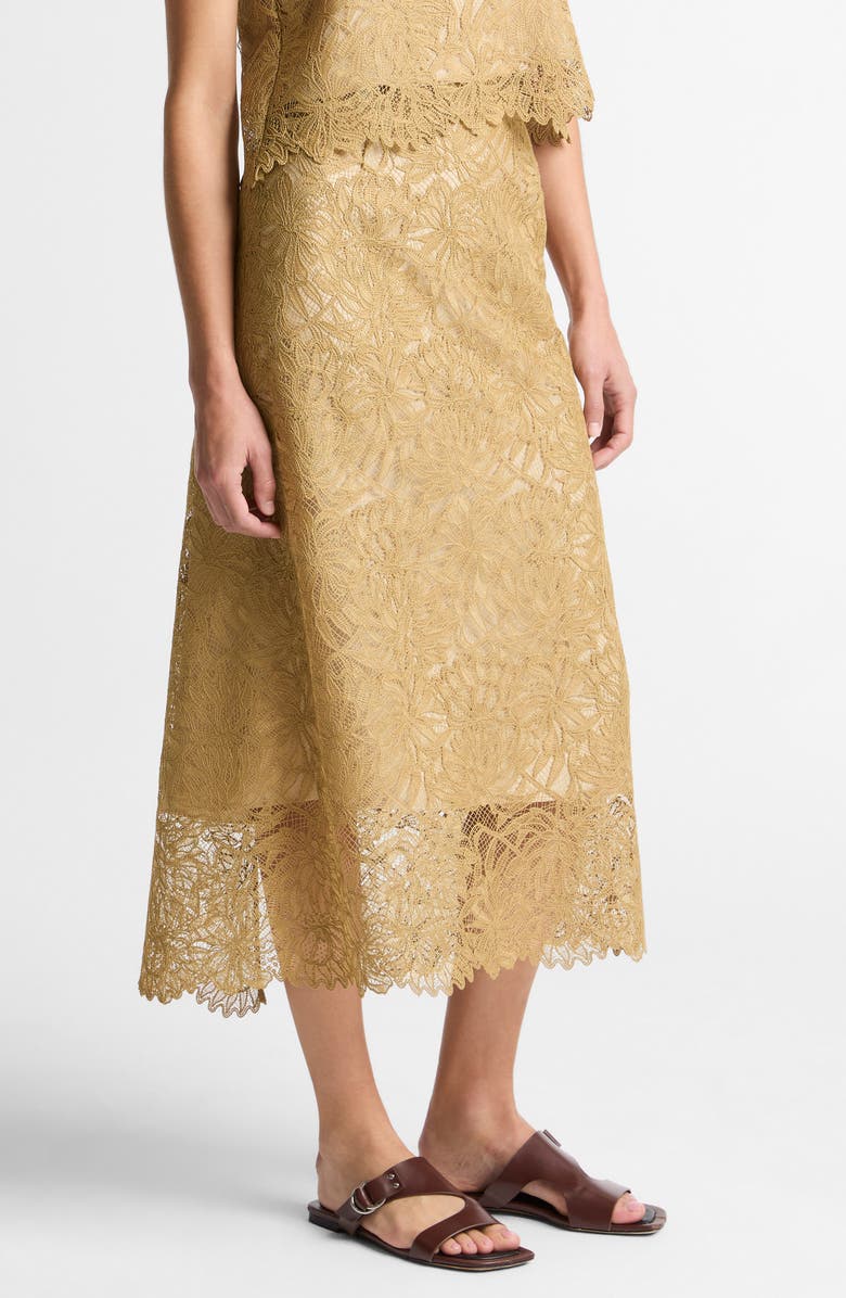 Vince Lace Midi Slip Skirt, Alternate, color, Soft Gold