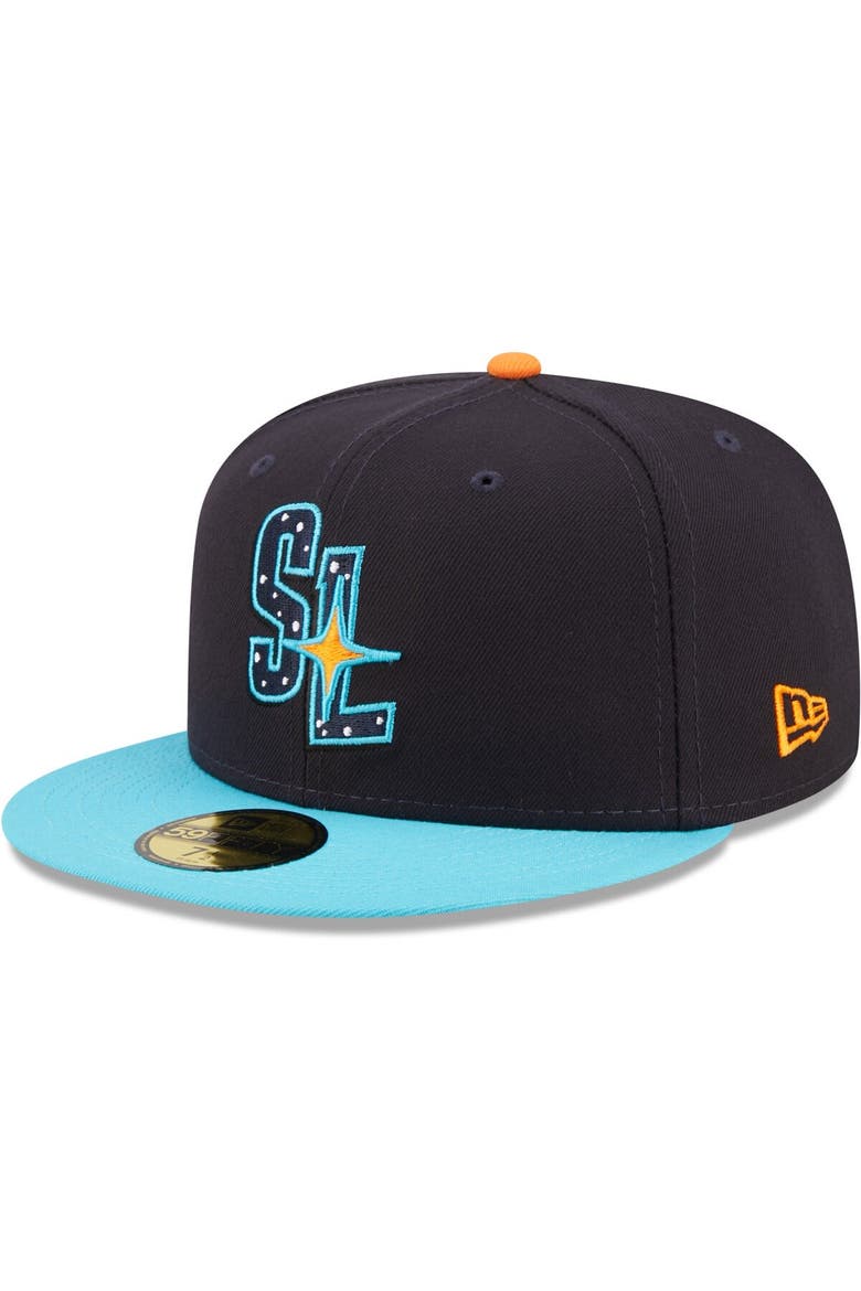 Men's New Era Black Sugar Land Space Cowboys Authentic Collection 59FIFTY Fitted Hat, Main, color, Black