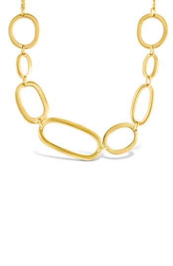 Sterling Forever Holly Interlinked Halos Chain Necklace In Gold