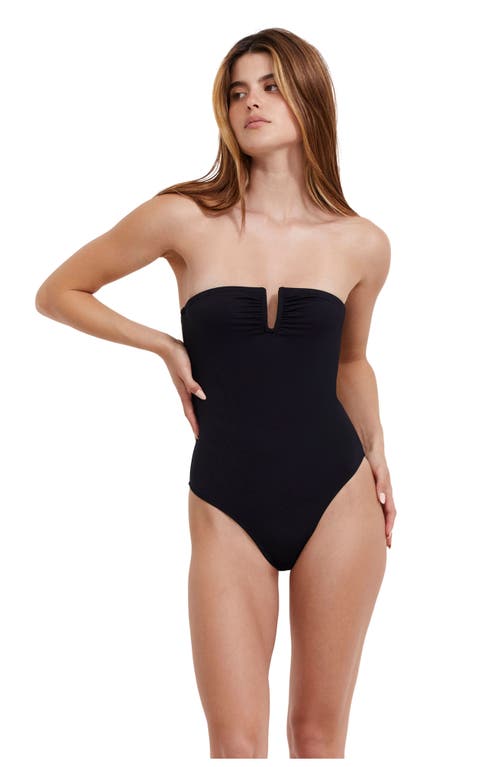 Flirtt Gottex Solid Bandeau U Wire One Piece In Black