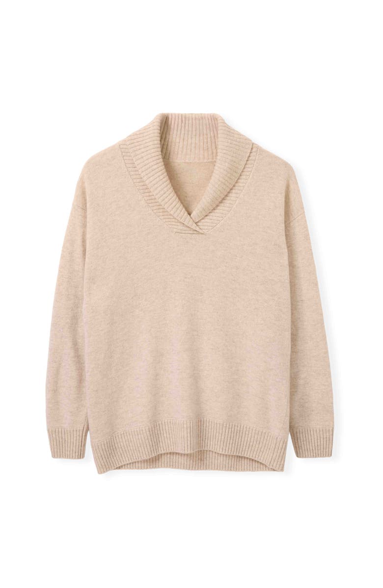 Celtic & Co. Lambswool Shawl Collar Knitted Jumper, Alternate, color, Oatmeal
