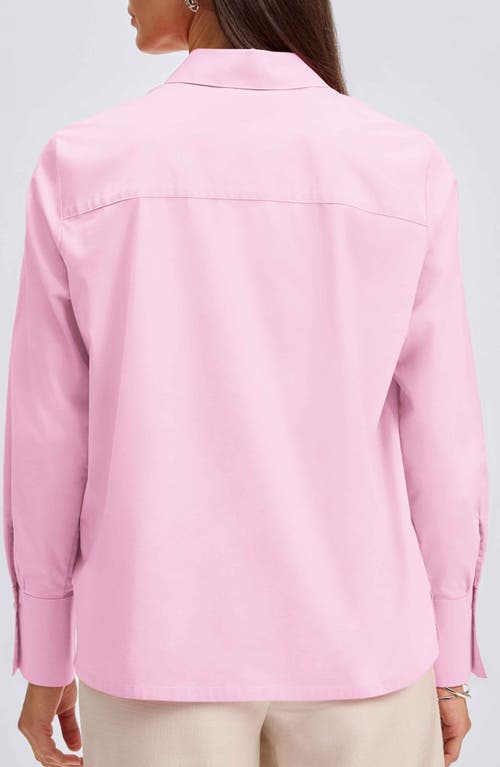Shop Foxcroft Bella Solid Popover Top In Bubblegum