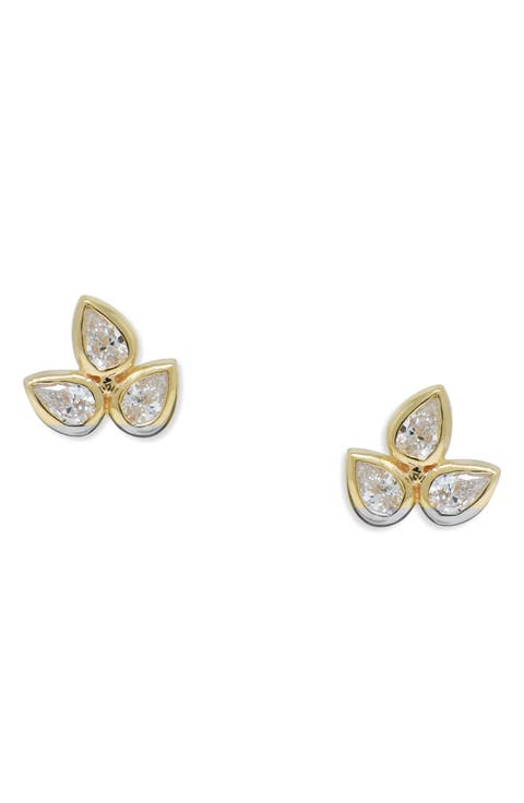 Bouquet Mini Diamond Fleur-de-Lis Stud Earrings
