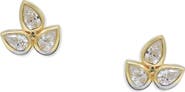 Anzie Bouquet Mini Diamond Fleur-de-Lis Stud Earrings