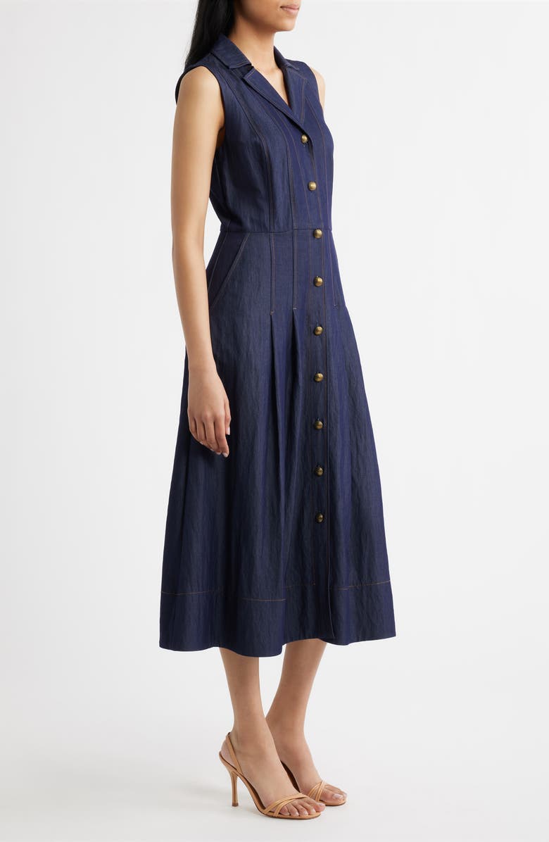 Vince Camuto Sleeveless Denim Midi Dress, Alternate, color, Denim