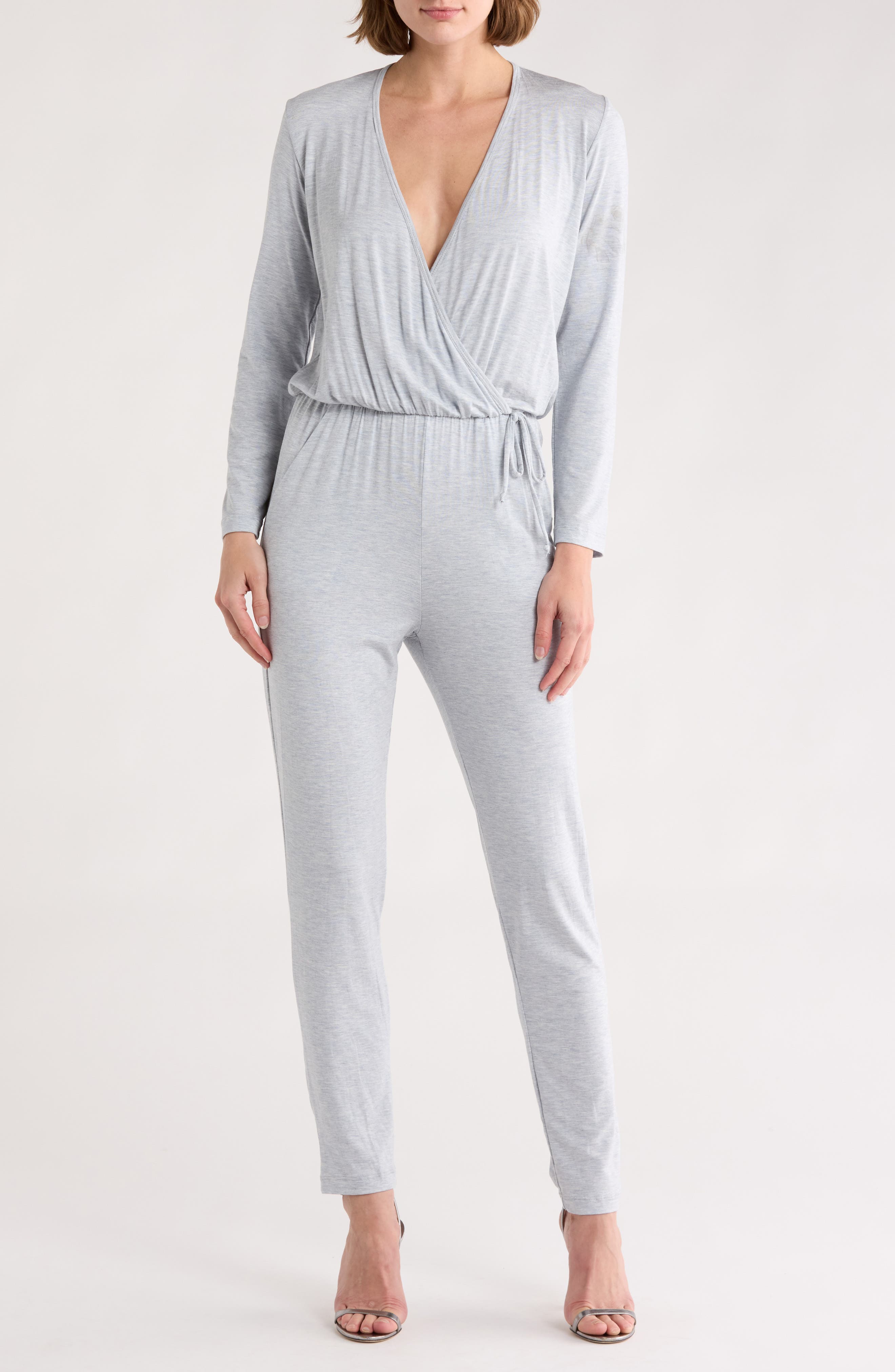 GO COUTURE Long Sleeve Tie Waist Jumpsuit