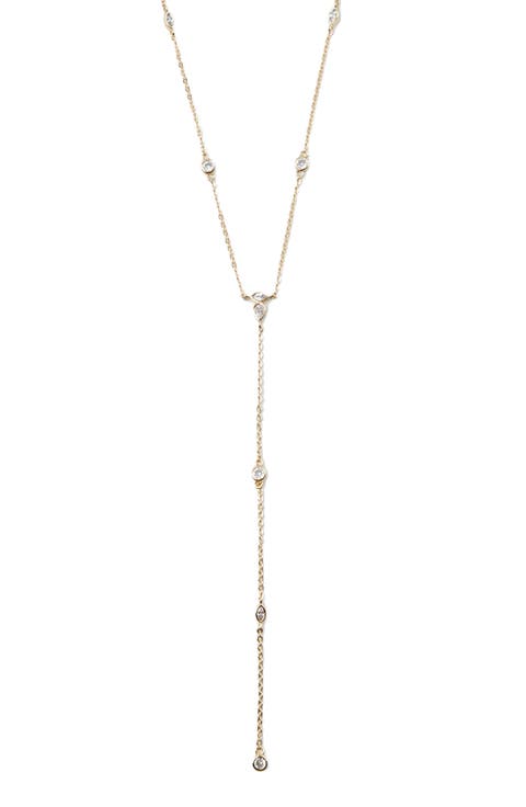 Cubic Zirconia Station Y-Necklace