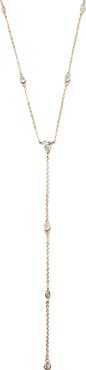 Argento Vivo Sterling Silver Cubic Zirconia Station Y-Necklace