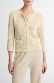 Vince Cotton Open Stitch Cardigan