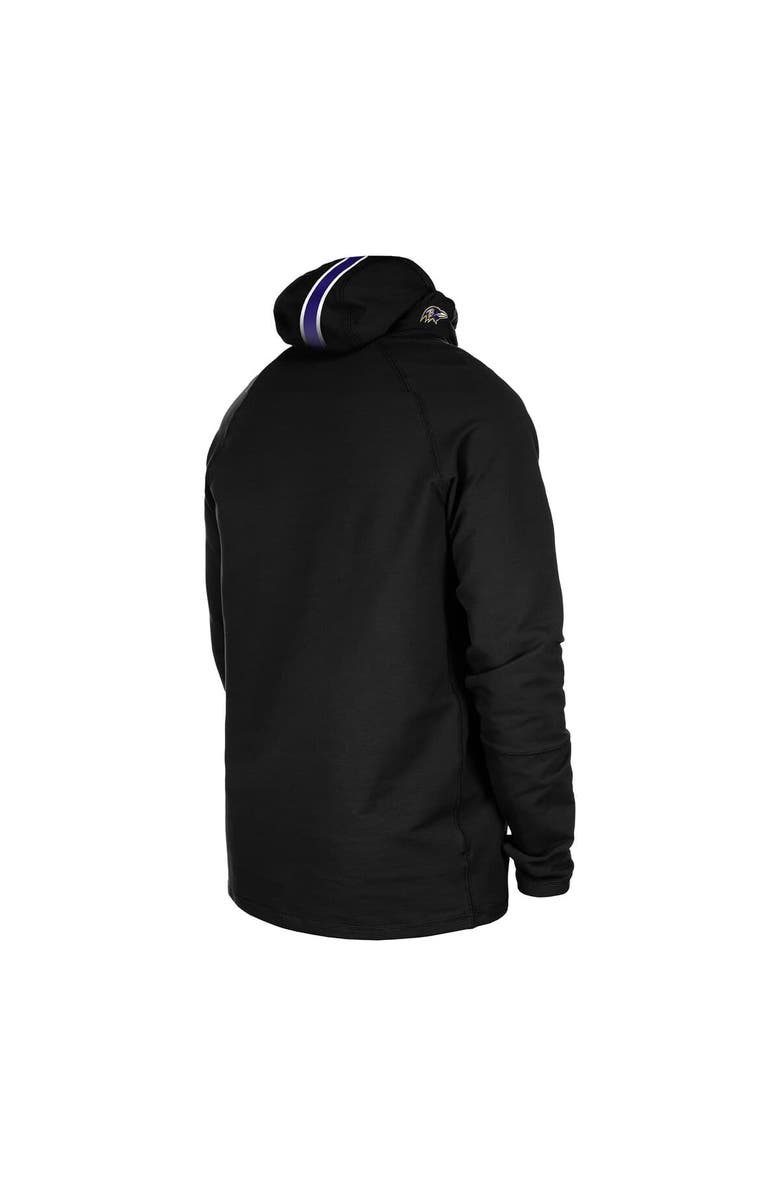 New Era Men's New Era Black Baltimore Ravens Functional Fandom Balaclava Helmet Stripe Tri-Blend Hoodie, Alternate, color, Black