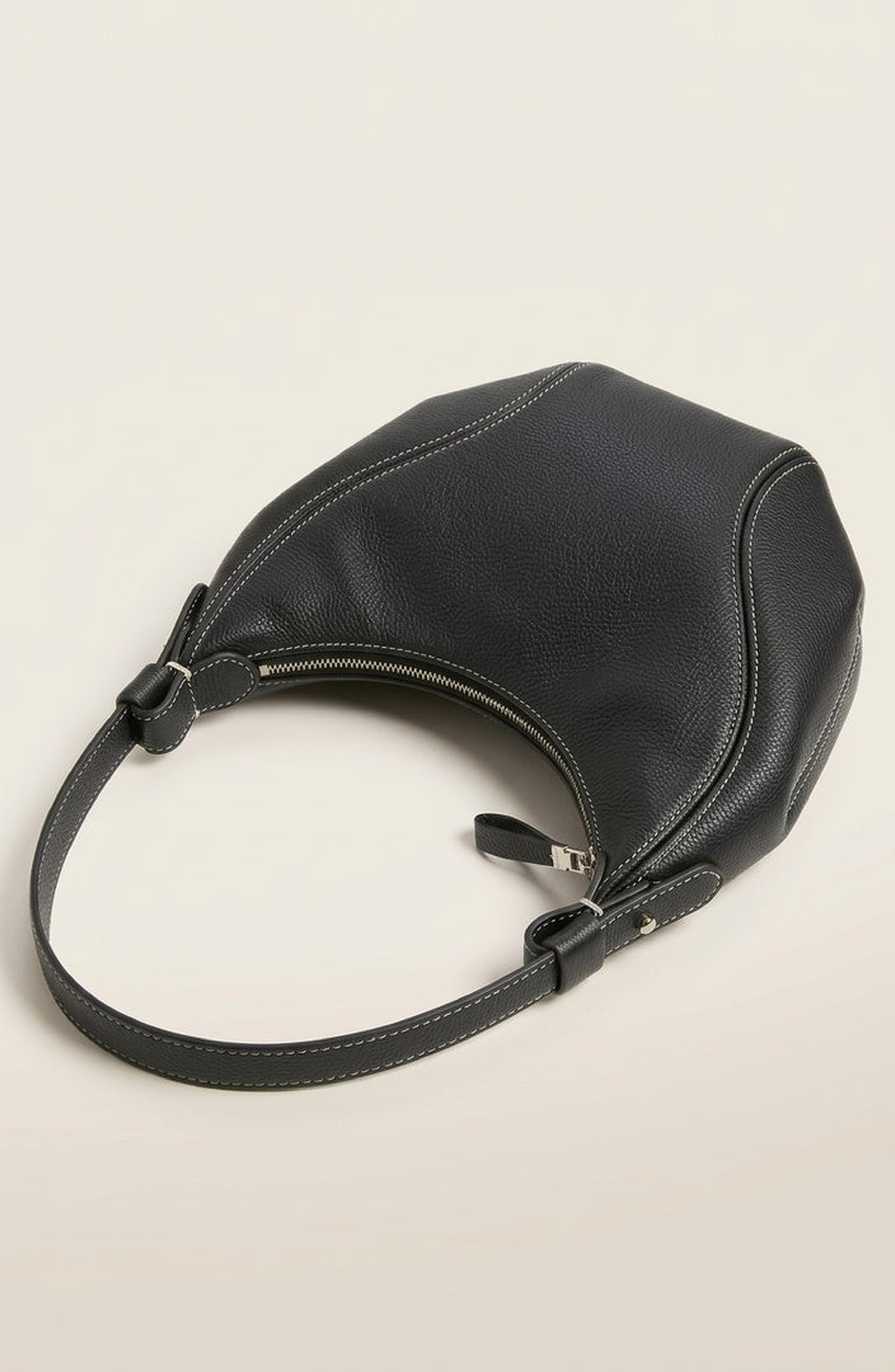 Modenaire Curved Shoulder Bag, Alternate, color, Black