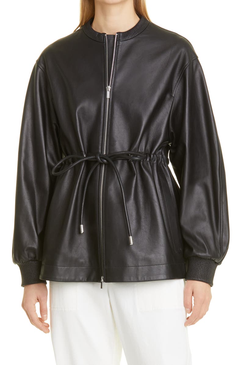 Proenza Schouler White Label Drawstring Leather Jacket, Main, color, 