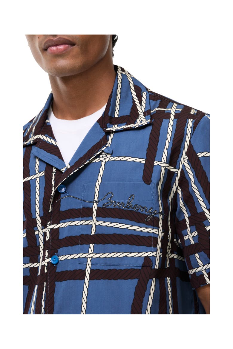 Relaxed Fit Knot Check Cotton Shirt, Alternate, color, Maritime blue