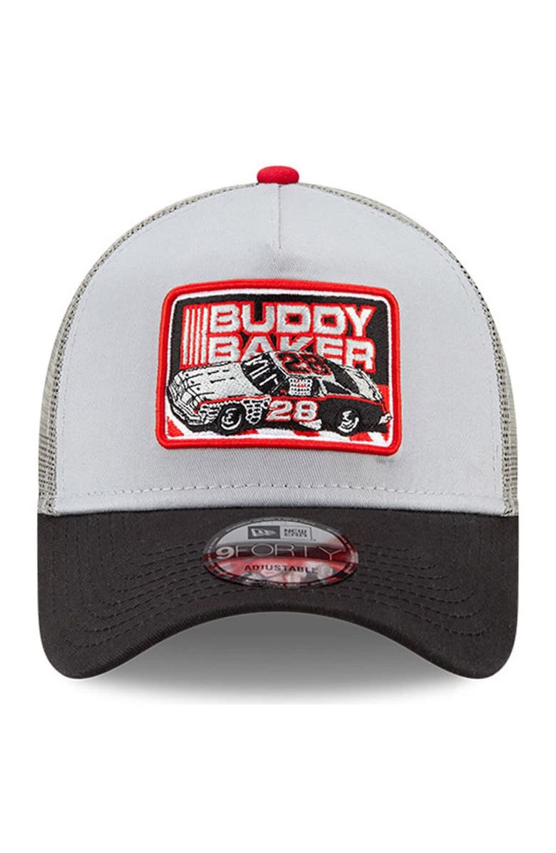 New Era Men's New Era Black/Gray Buddy Baker Legends 9FORTY A-Frame Adjustable Trucker Hat, Alternate, color, Black