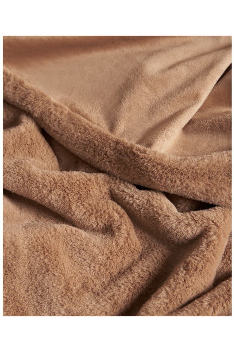 Faux Fur Throw, Alternate, color, BROWN