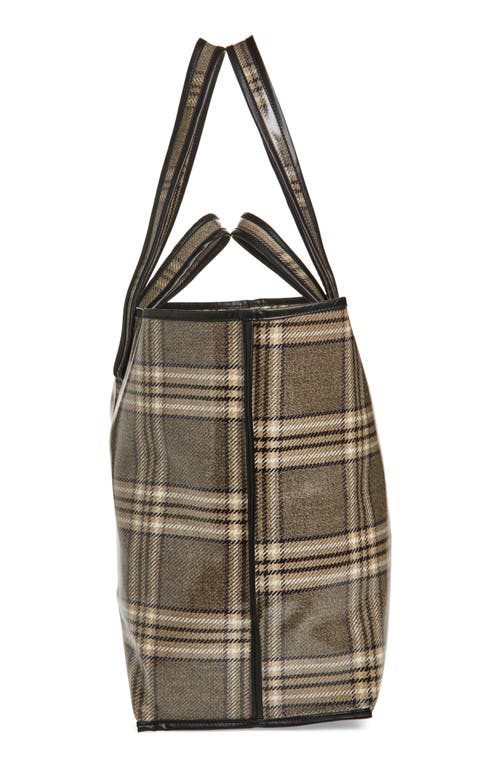 Kassl Plaid Lacquered Wool Tote In Check