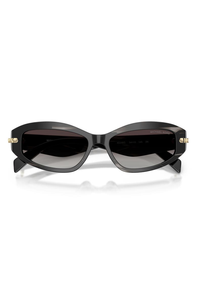 Michael Kors Wilmington 54mm Oval Sunglasses, Alternate, color, Black Horn / Light Grey