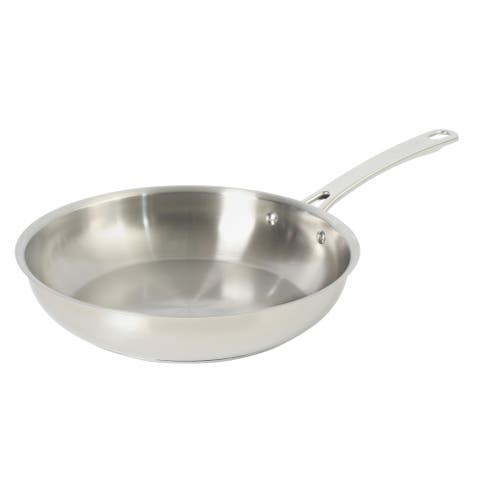 11-Inch Stainless Steel Frying Pan, Induction Ready Skillet with Tri-Ply Base