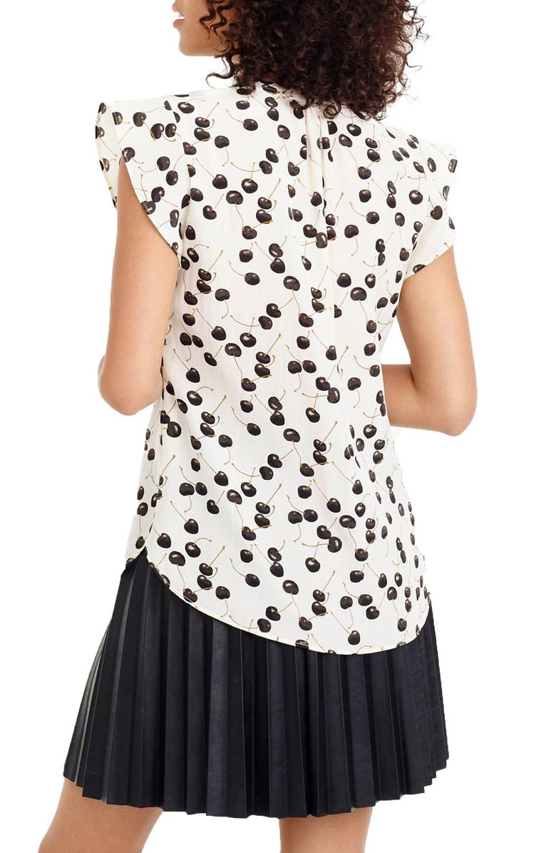 J.CREW FACTORY J.Crew Flutter Sleeve Silk Top, Alternate, color, 