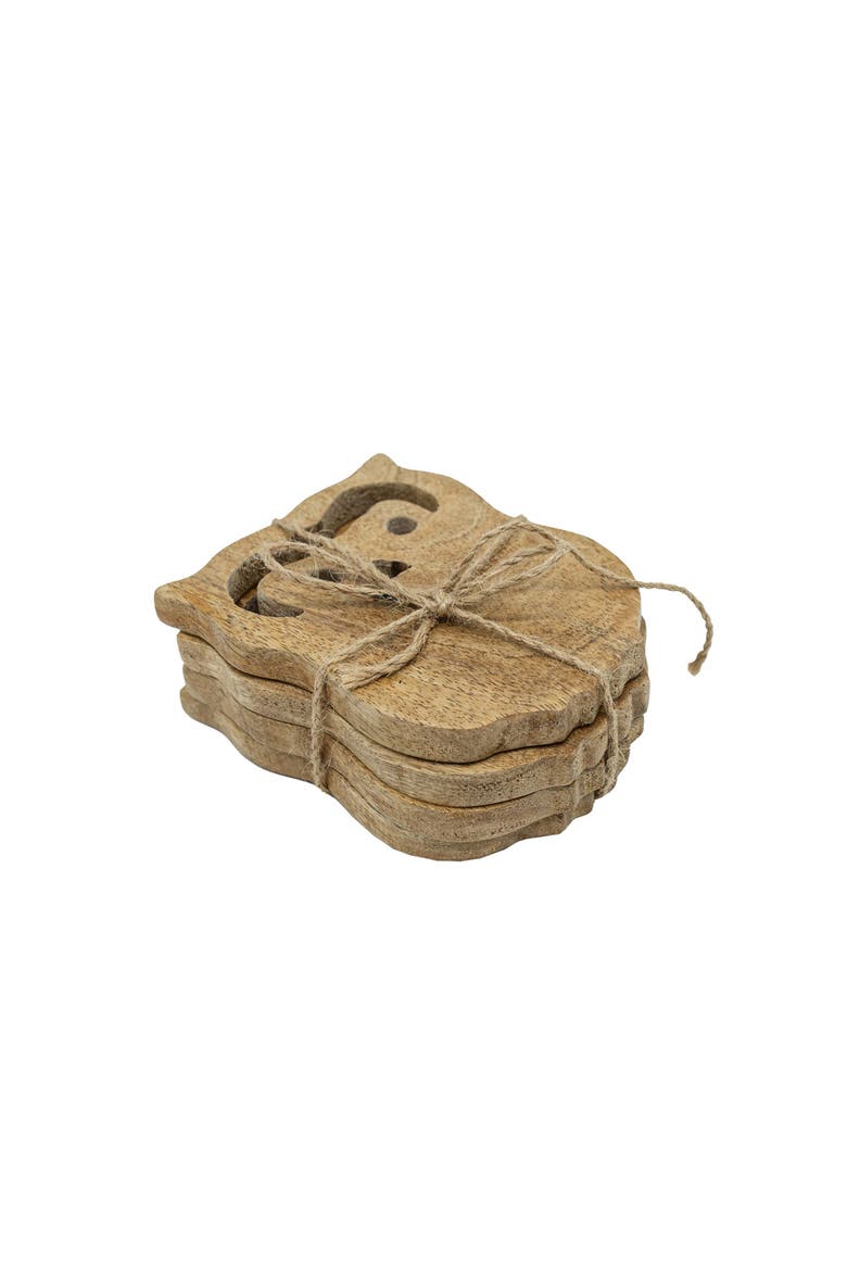 Owl Coasters 4" x 4" Set of 4, Main, color, Beige