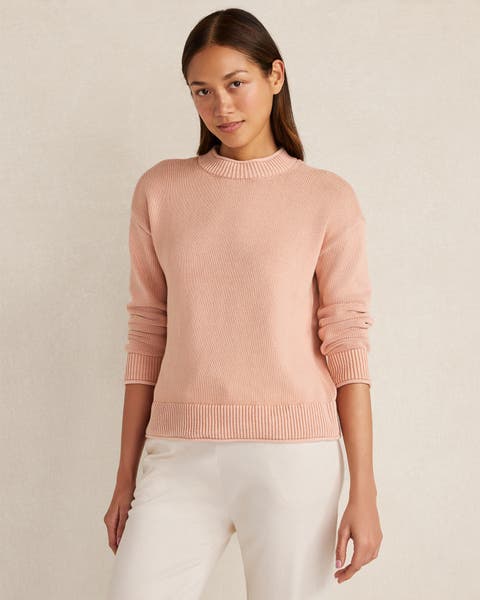 Garment-Dyed Organic Cotton Roll Neck Sweater