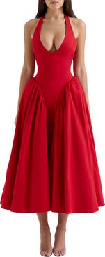 HOUSE OF CB Marilyn Halter Midi Dress