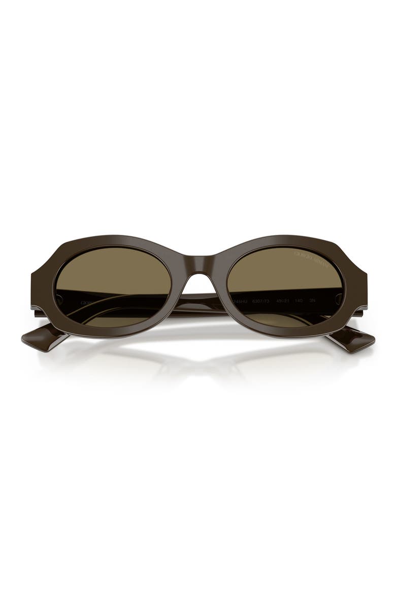 49mm Irregular Oval Sunglasses, Alternate, color, BROWN / LIGHT BROWN