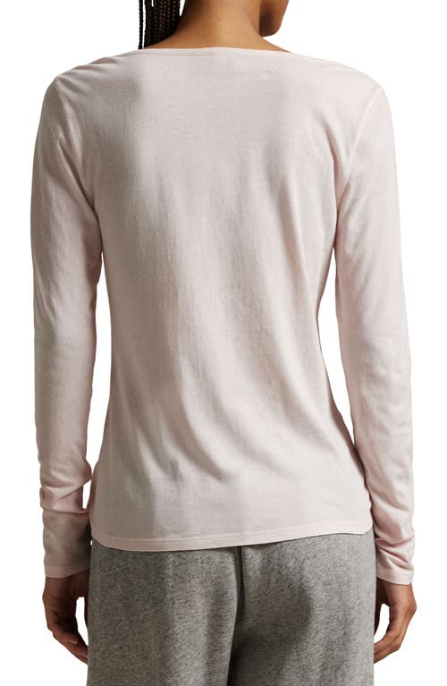 Polo Ralph Lauren Long & Lean Cotton Jersey Lounge Henley In Garden Rose