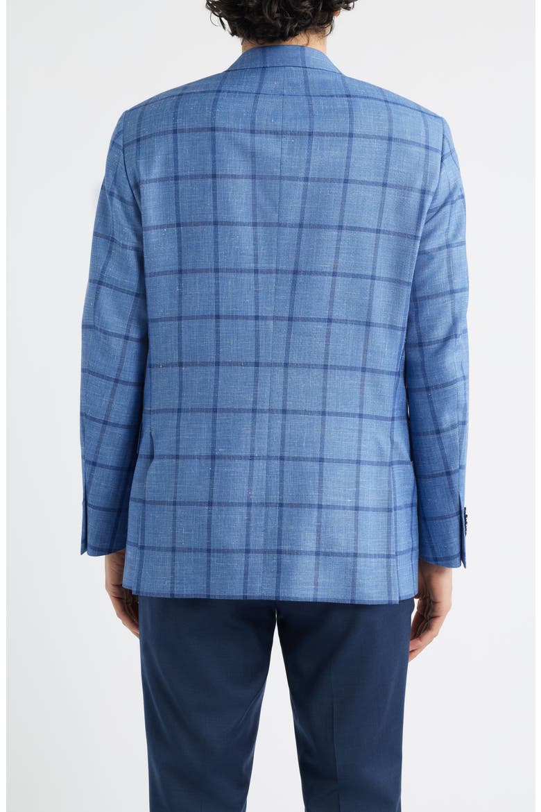 Flynn Classic Fit Blue Windowpane Check Wool Blend Sport Coat, Alternate, color, MEDIUM BLUE