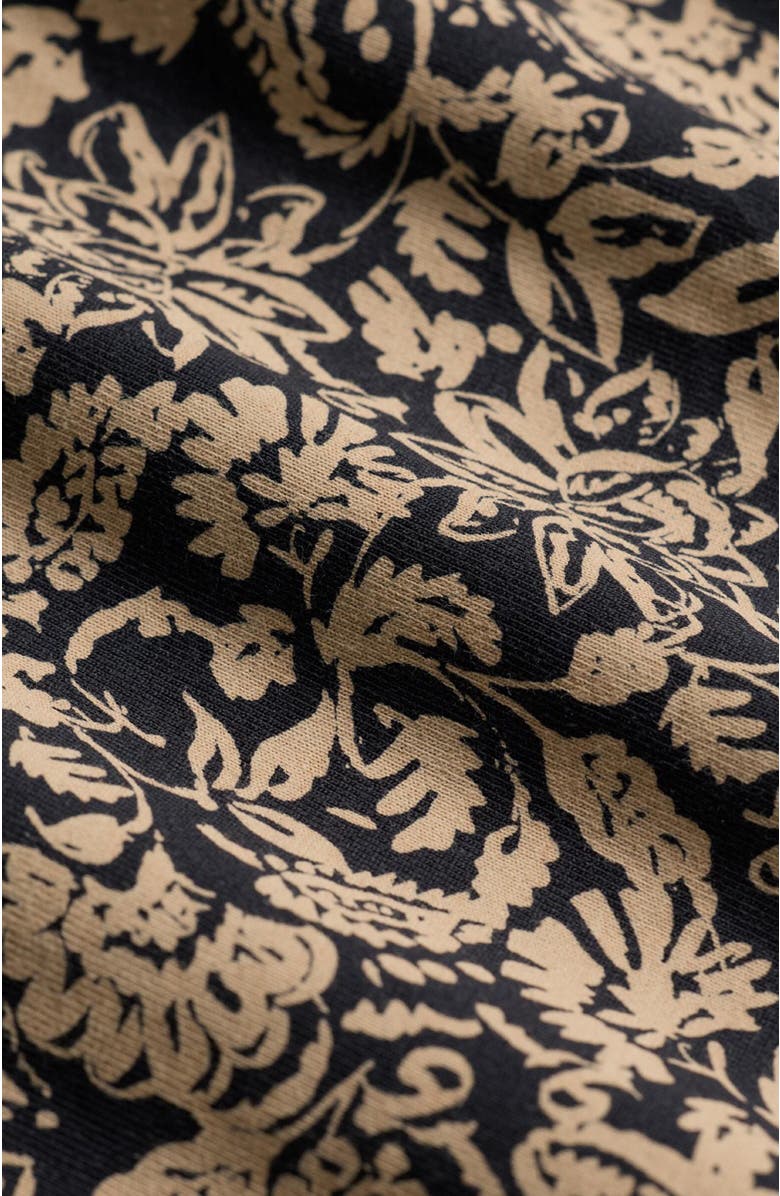Pact Organic Cotton Fit & Flare Cowl Neck Dress, Alternate, color, Paisley Blossoms Black