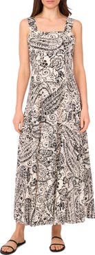 Vince Camuto Floral Paisley Tiered Maxi Dress