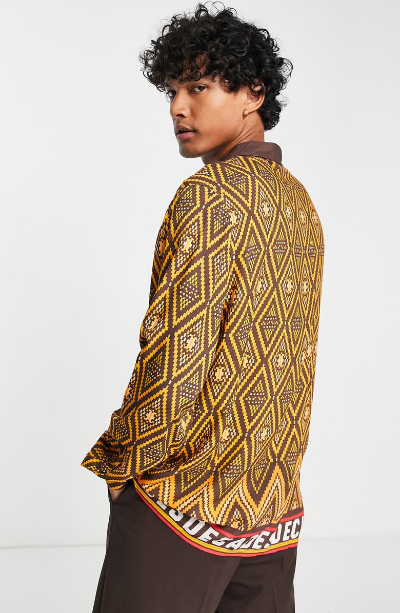 ASOS DESIGN Relaxed Fit Button-Up Camp Shirt, Alternate, color,