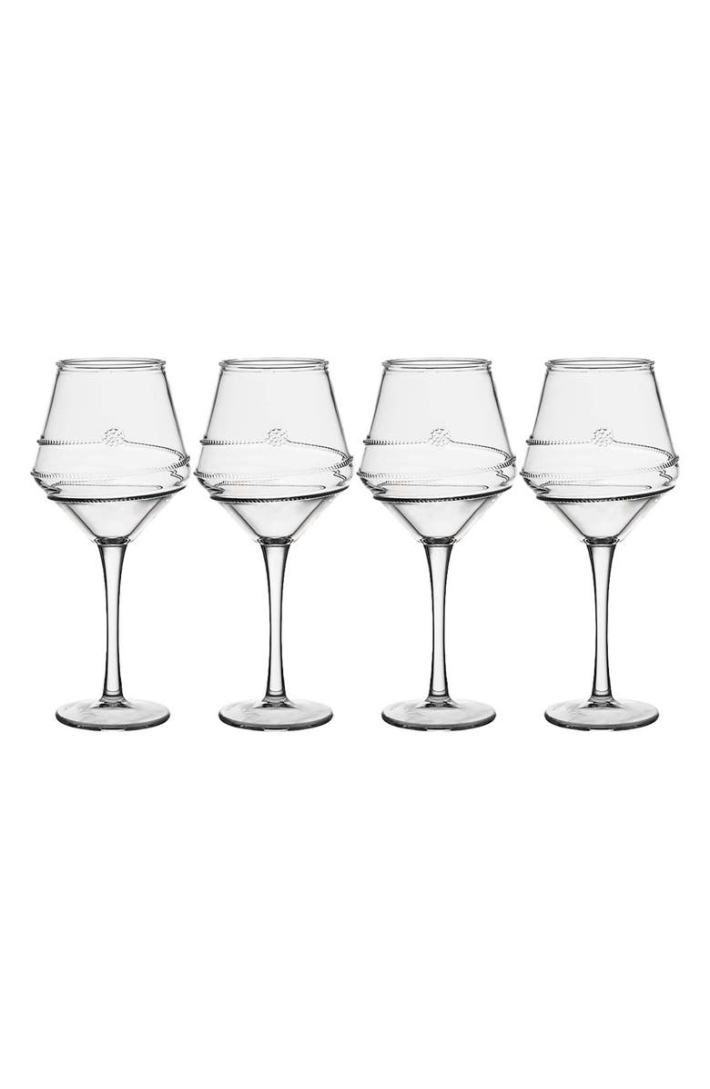 Juliska Amalia Acrylic Set of 4 Wine Glasses, Main, color, Clear