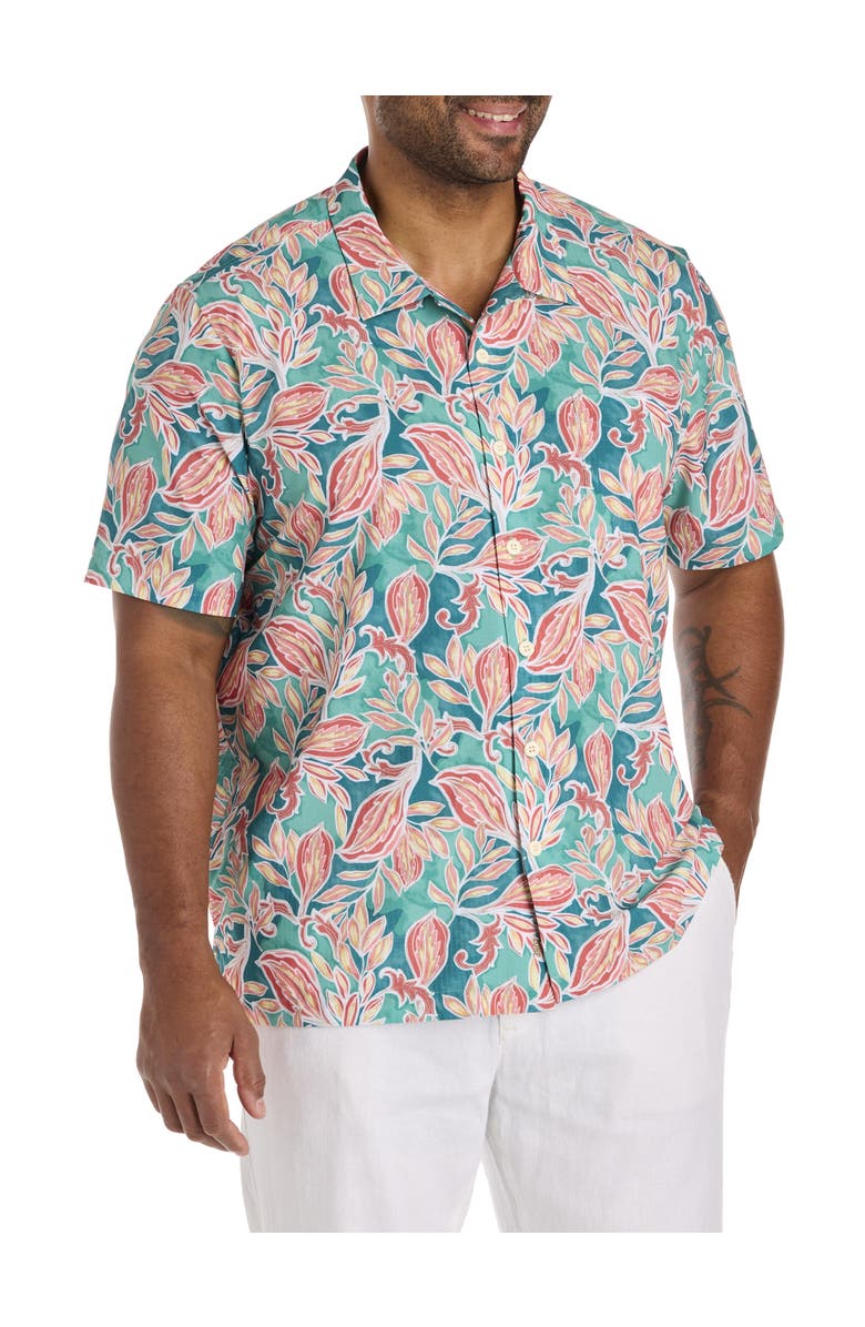 Tommy Bahama Big & Tall Coast Wild Vines IslandZone<sup>®</sup> Sport Shirt, Main, color, Large Teal