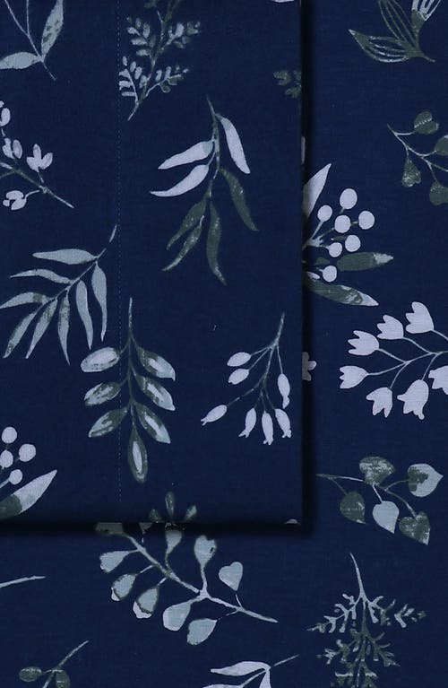 Azores Home Turkish Cotton Flannel Sheet Set In Blue