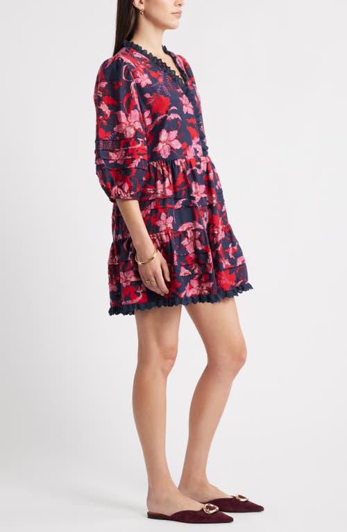 Caslonr Caslon(r) Floral Drop Waist Minidress In Pink