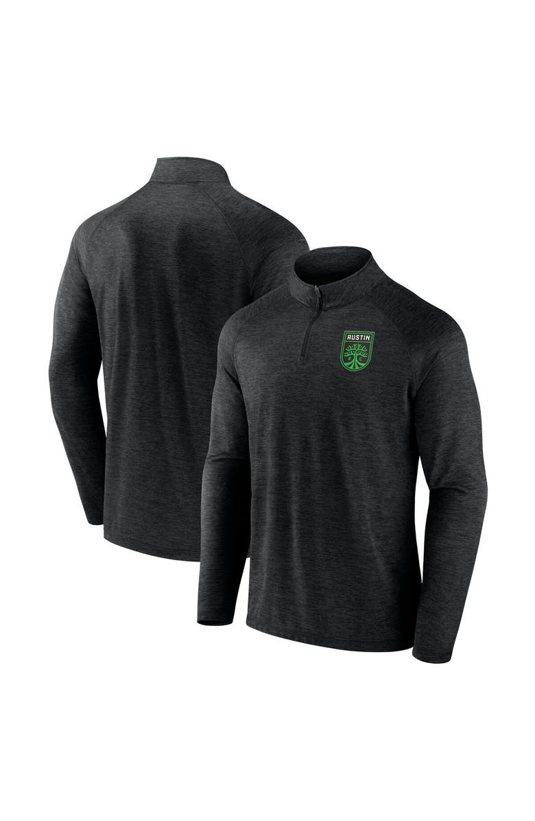 FANATICS Men's Fanatics Branded Black Austin FC Primary Logo Raglan Quarter-Zip Top, Main, color, 