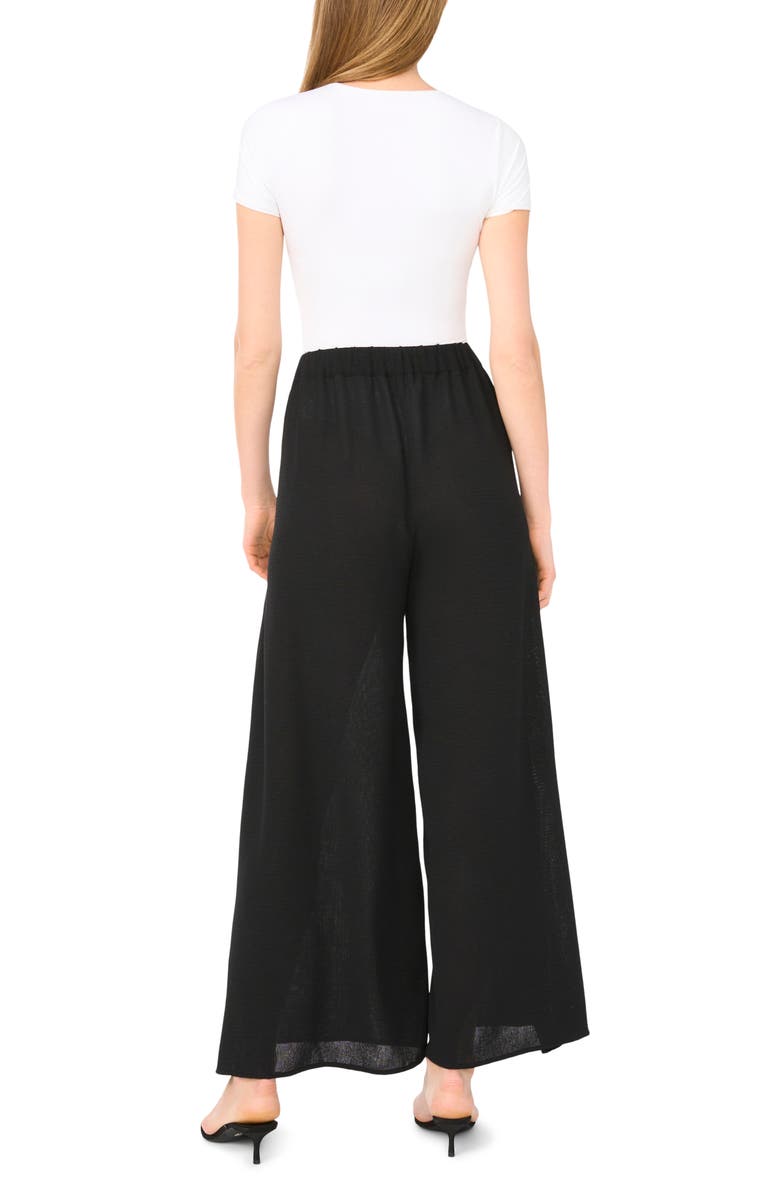 Halogen<sup>®</sup> Tie Front Overlay Wide Leg Pants, Alternate, color, Rich Black